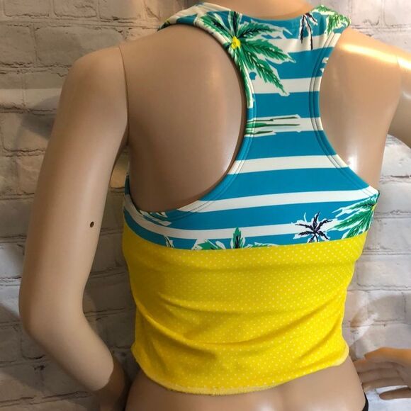 Lime Ricki Girls Tropical Colorblock Tankini M - Picture 10 of 16